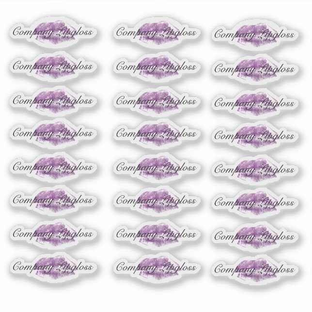Lip Gloss Packaging Logo Lip Purple Branding Clear (Front)