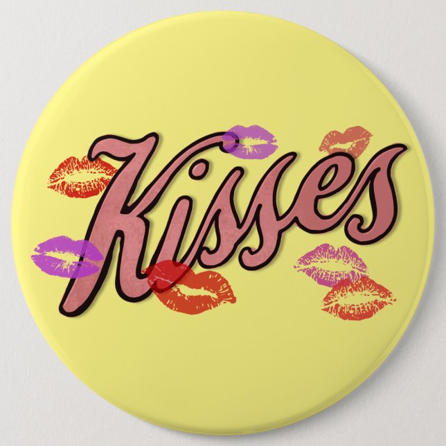 LIP KISSES  6 CM ROUND BADGE (Front)