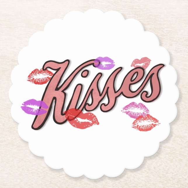 LIP KISSES  PAPER COASTER (Front)