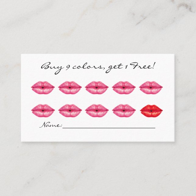 Lip Loyalty Punch Card - Customer Loyalty Card (Front)
