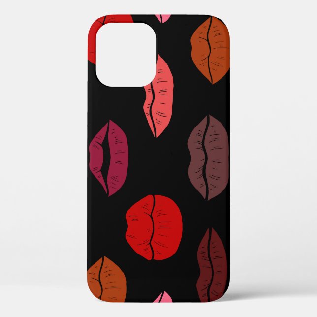 Lip print, red pink kisses. Case-Mate iPhone case (Back)