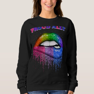Lip Proud Ally Lgbtq Gay And Lesbian Pride Rainbo Sweatshirt