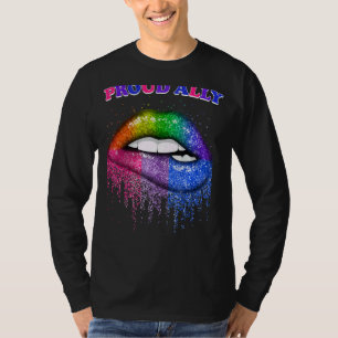 Lip Proud Ally  Lgbtq Gay And Lesbian Pride Rainbo T-Shirt