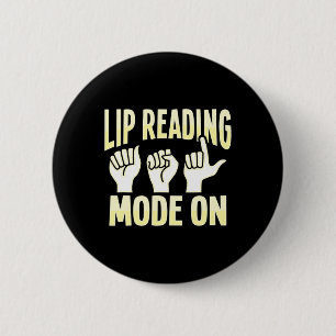 Lip Reading Asl Hand Gesture Deaf Hearing Loss Awa 6 Cm Round Badge