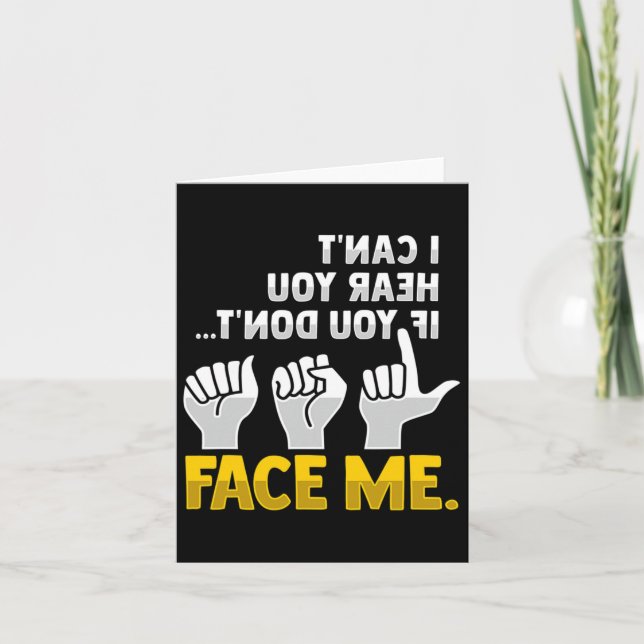Lip Reading Asl Hand Gesture Deaf Hearing Loss Awa Card (Front)