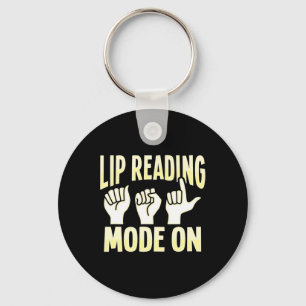 Lip Reading ASL Hand Gesture Deaf Hearing Loss Awa Key Ring