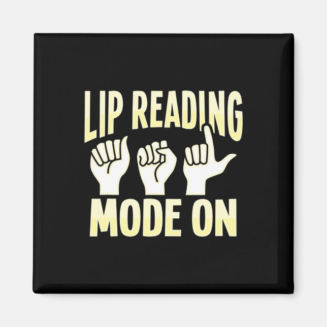 Lip Reading ASL Hand Gesture Deaf Hearing Loss Awa Magnet (Front)
