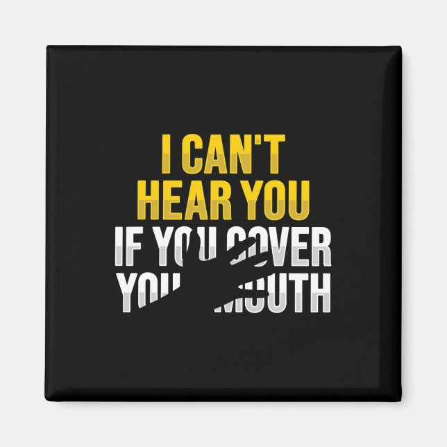 Lip Reading ASL Hand Gesture Deaf Hearing Loss Awa Magnet (Front)