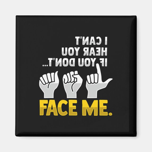 Lip Reading ASL Hand Gesture Deaf Hearing Loss Awa Magnet (Front)