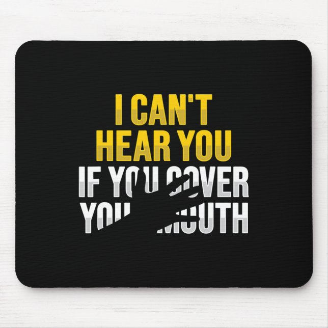 Lip Reading ASL Hand Gesture Deaf Hearing Loss Awa Mouse Pad (Front)