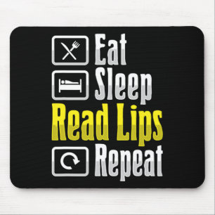 Lip Reading ASL Hand Gesture Deaf Hearing Loss Awa Mouse Pad