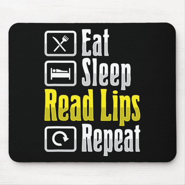 Lip Reading ASL Hand Gesture Deaf Hearing Loss Awa Mouse Pad (Front)