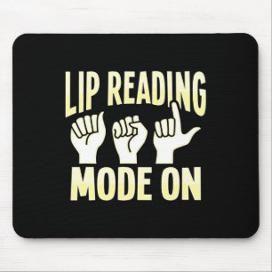Lip Reading ASL Hand Gesture Deaf Hearing Loss Awa Mouse Pad