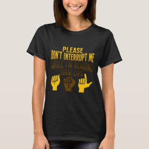 Lip Reading ASL Hand Gesture Deaf Hearing Loss Awa T-Shirt