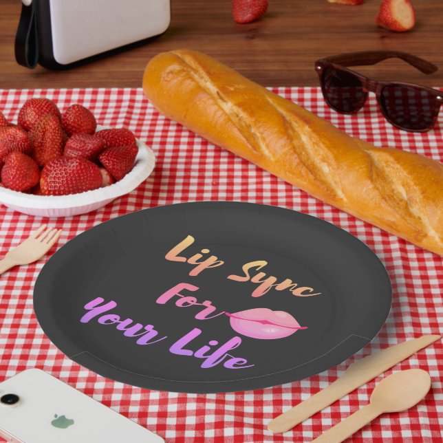 Lip Sync For Your Life Paper Plate (Picnic)