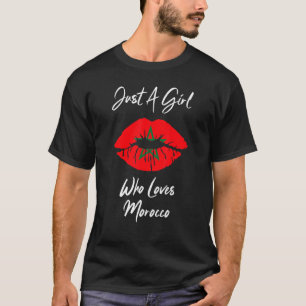 Lip Women's Girls Love Flag Morocco T-Shirt