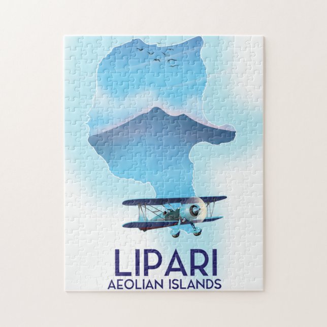 Lipari Aeolian Islands map Jigsaw Puzzle (Vertical)