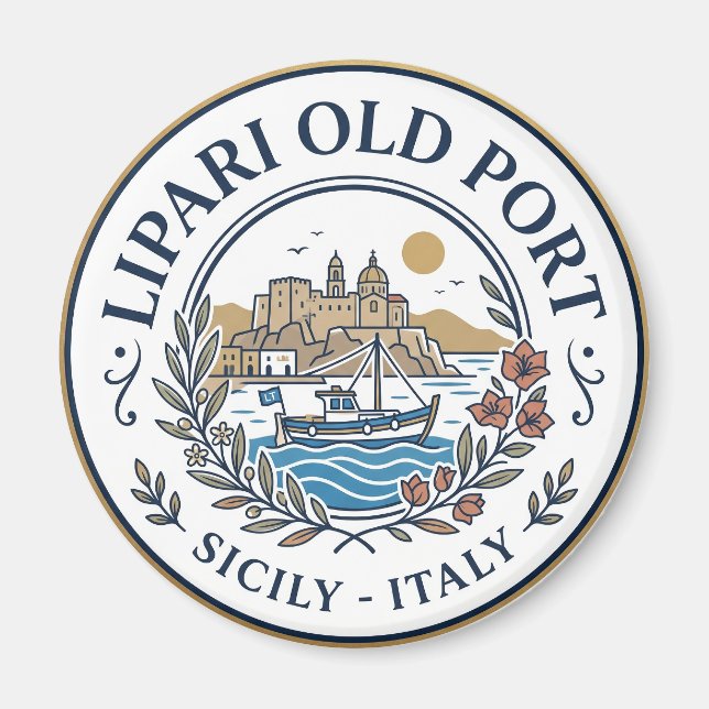 Lipari Old Port Italy Magnet (Front)