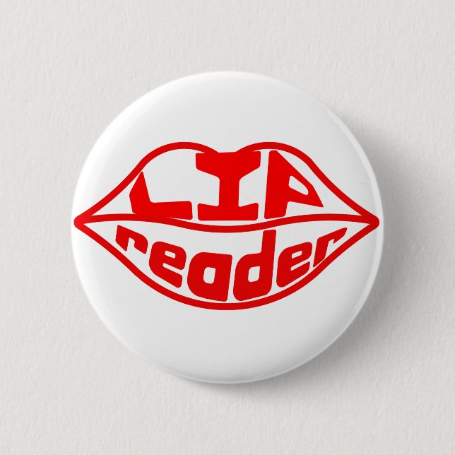 Lipreader badge deaf hearing deafness lipread lips (Front)