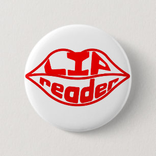Lipreader badge deaf hearing deafness lipread lips