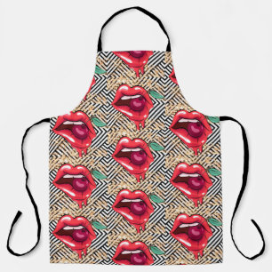 lips and cherry apron