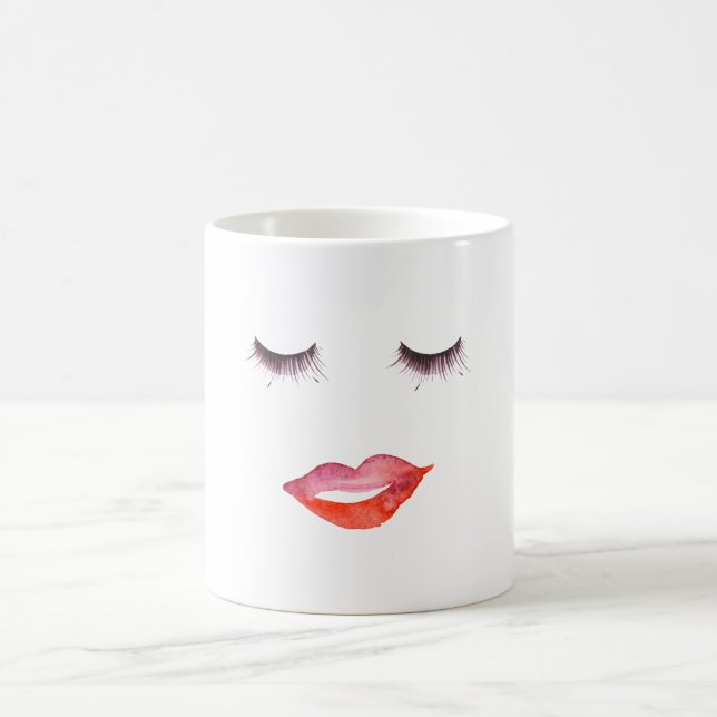 Lips and Eyelashes Coffee Mug (Center)