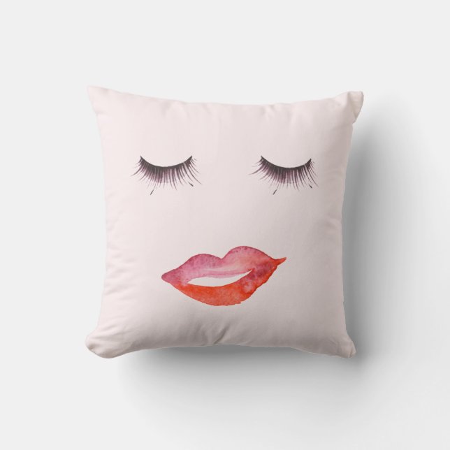 Lips and Eyelashes Cushion (Front)