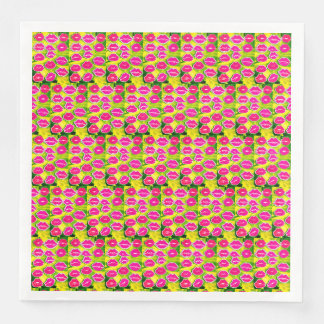 Lips and Kisses Print Paper Napkins". Napkin
