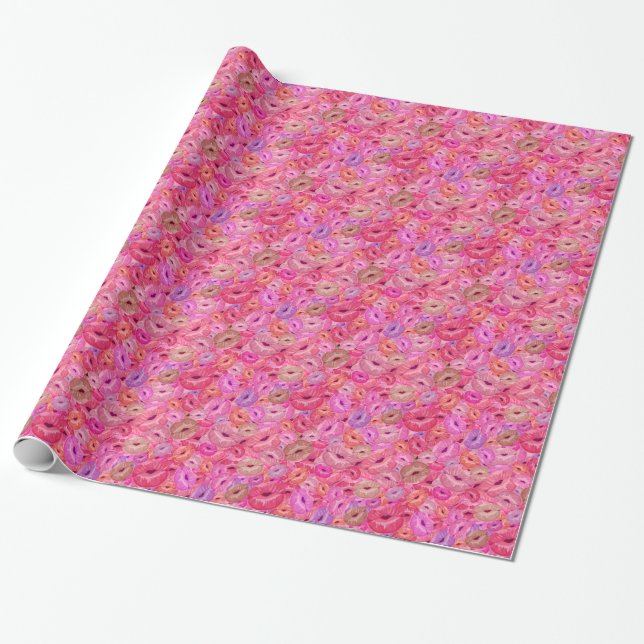 Lips and Kisses Wrapping Paper (Unrolled)