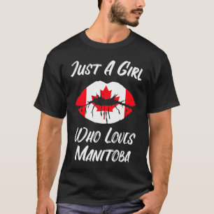 Lips and Mouth Love Canadian Flag Manitoba T-Shirt