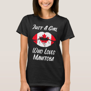 Lips and Mouth Love Canadian Flag Manitoba T-Shirt
