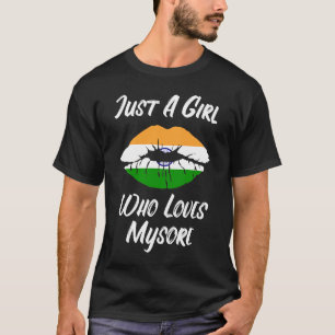 Lips and Mouth Love Indian Flag Mysore T-Shirt