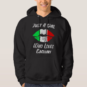 Lips and mouth love Italian flag Cagliari Hoodie