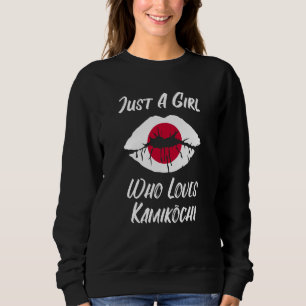 Lips and mouth love Japanese flag Kamikochi Sweatshirt