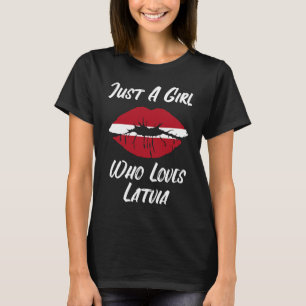 Lips and Mouth Love Latvia Flag T-Shirt