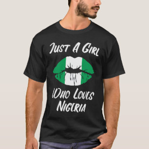 Lips and Mouth Love Nigerian Flag Nigeria T-Shirt