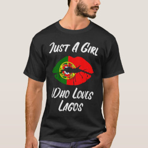 Lips and mouth love Portuguese flag Lagos T-Shirt