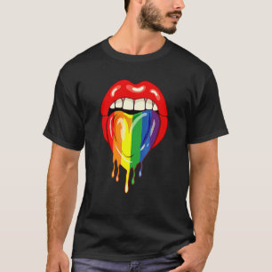Lips And Tongue  Rainbow Colours Lgbt Pride Lgbt M T-Shirt