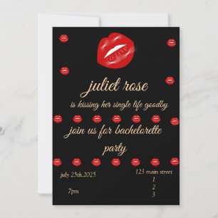 Lips Bachelorette Party Invitation