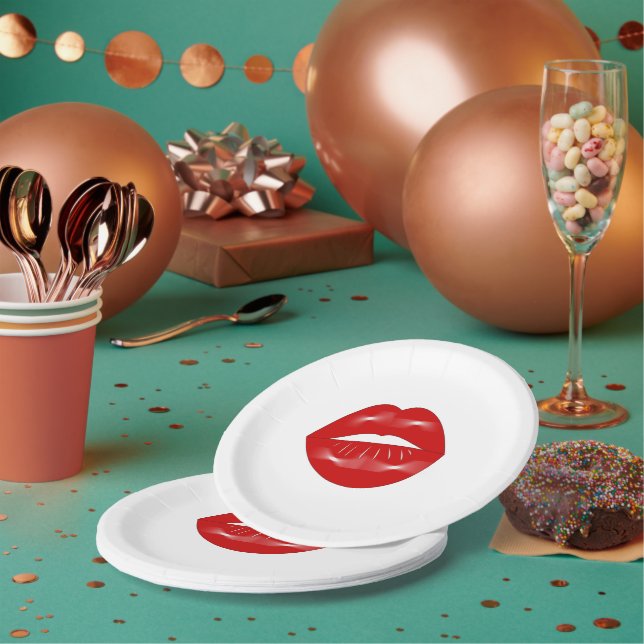 Lips Bachelorette Party Paper Plate (Multi)