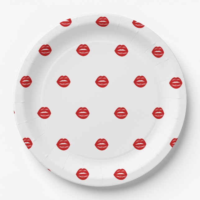 Lips Bachelorette Party Paper Plate (Front)