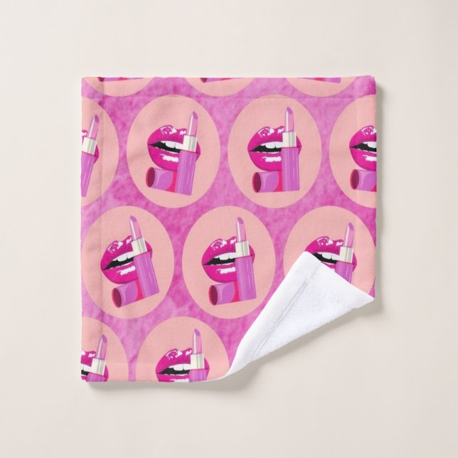 Lips Bath Towel Set (Wash Cloth)