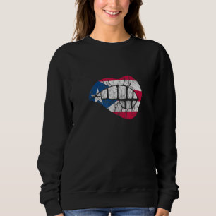 Lips Bite Puerto Rico Flag Puerto Rican Boricua Pr Sweatshirt