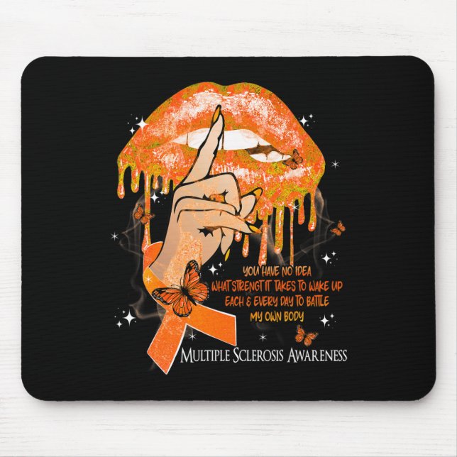 Lips Butterflies Women Multiple Sclerosis Awarenes Mouse Pad (Front)
