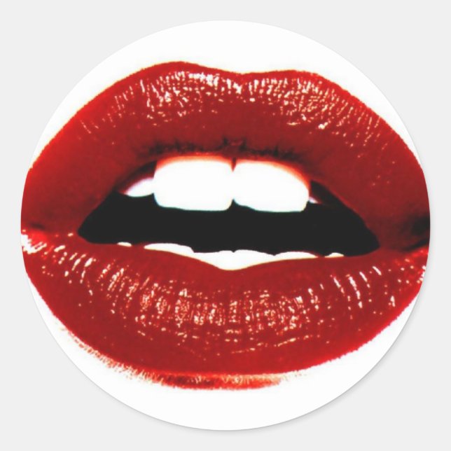lips classic round sticker (Front)