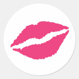 Lips Classic Round Sticker