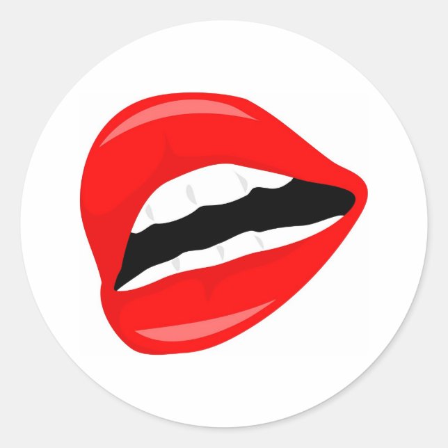 Lips Classic Round Sticker (Front)