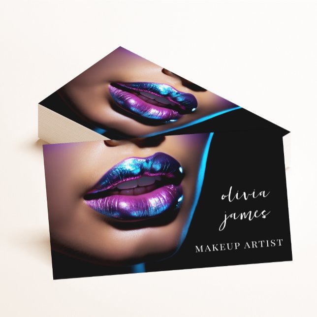Lips Cosmetics Makeup Artist Beauty Salon Business Card (Creator Uploaded)