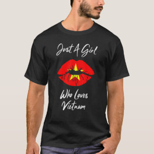 Lips Girls Ladies Love Flag Vietnam T-Shirt