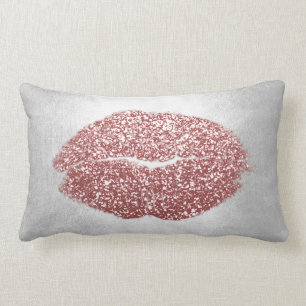 Lips Glitter Grey Blush Powder Makeup Kiss Sky Lumbar Cushion